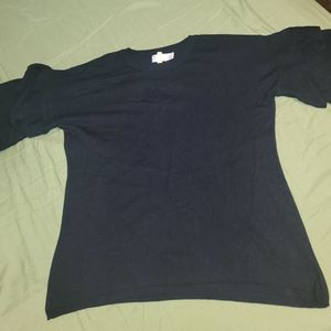 Black tiered ruffled sweater